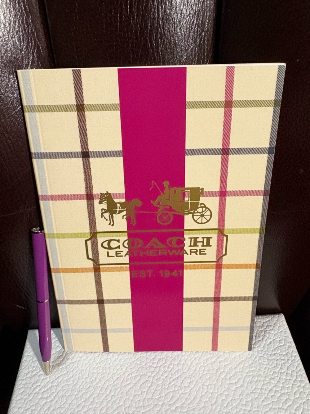 Coach Tattersall Design Notebook 2010 🎉 RARE NOVELTY 🎉 WITH COACH PEN!!